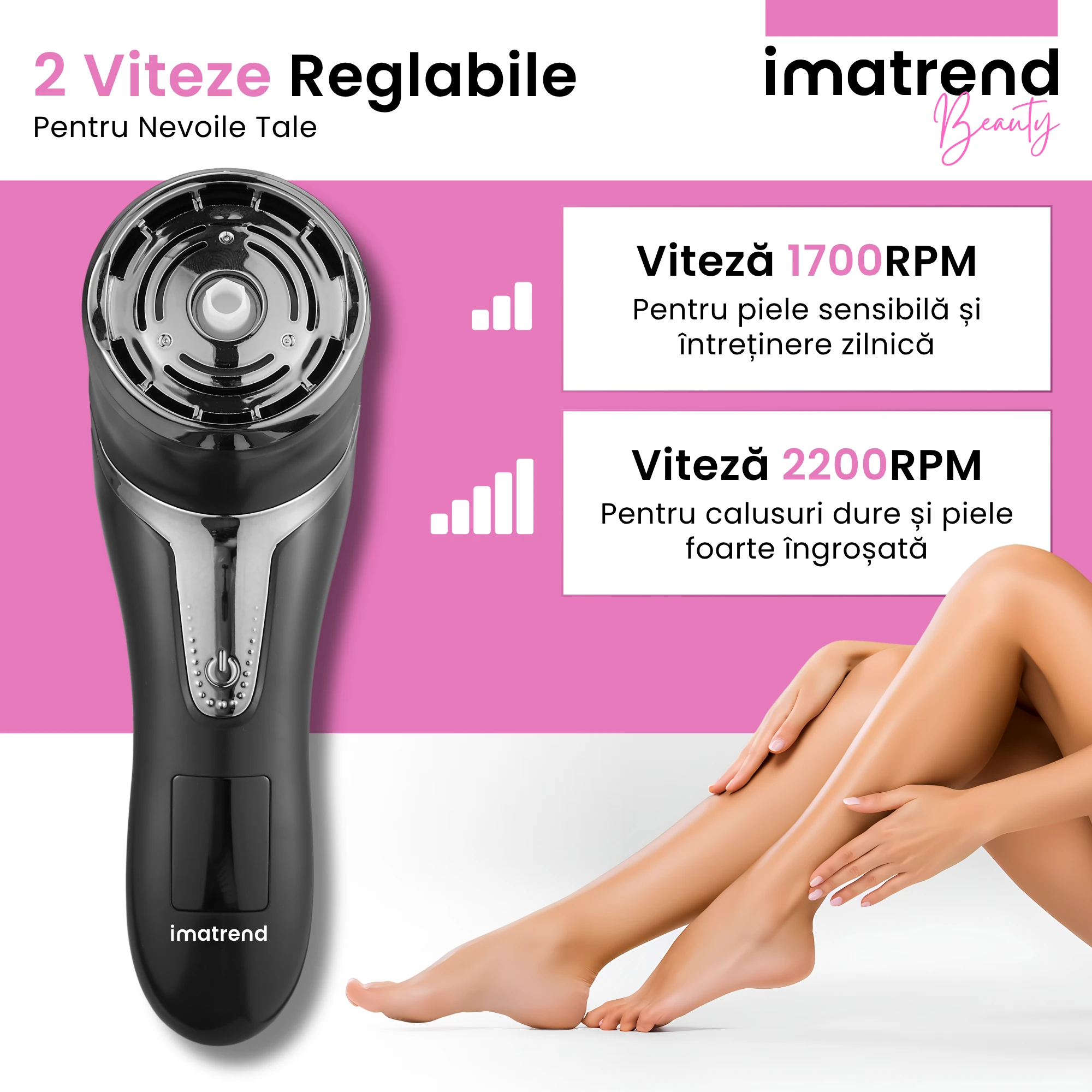 Pilă electrică pentru călcâie IMA Trend, model 1, neagră, imagine de prezentare 8