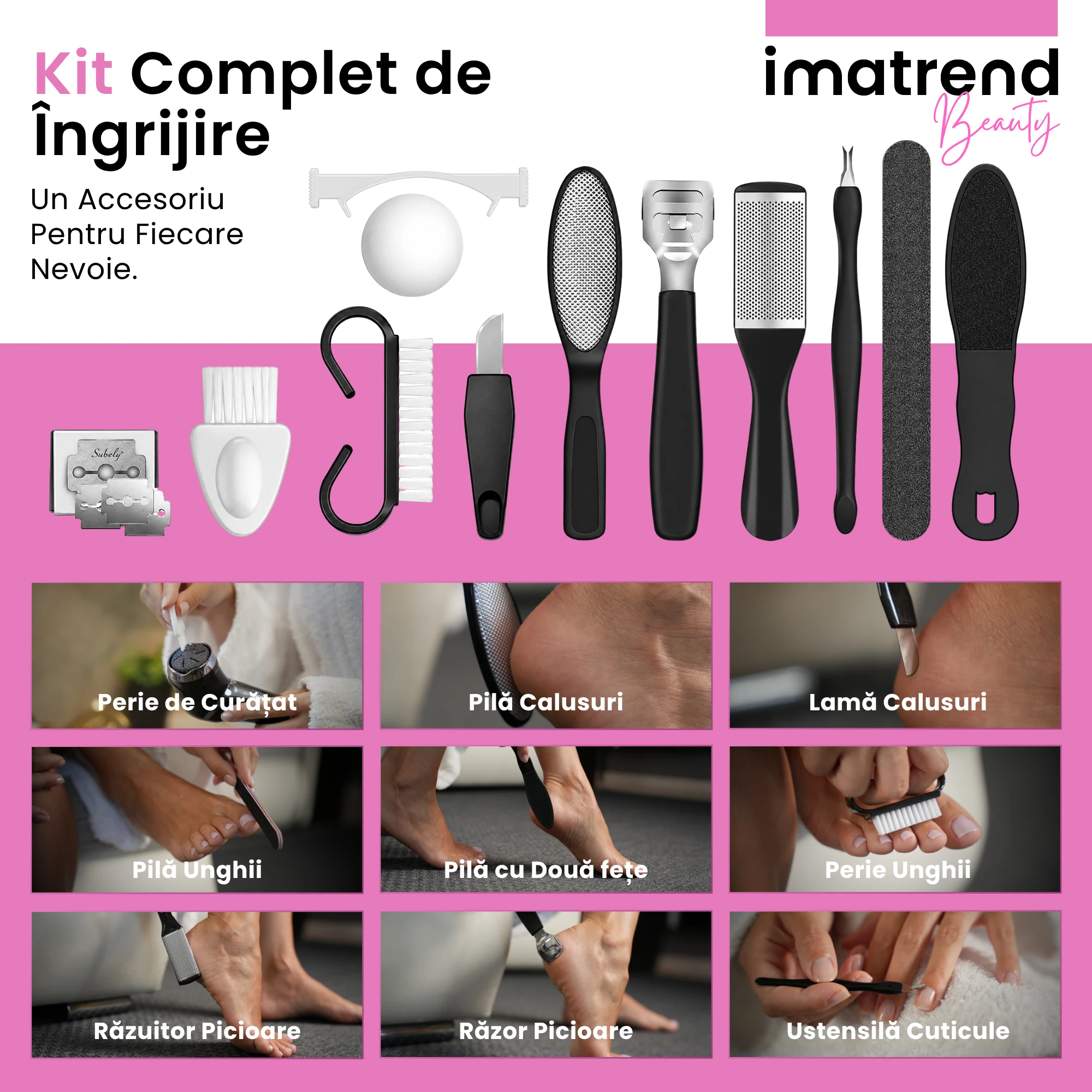 Pilă electrică pentru călcâie IMA Trend, model 1, neagră, imagine de prezentare 9
