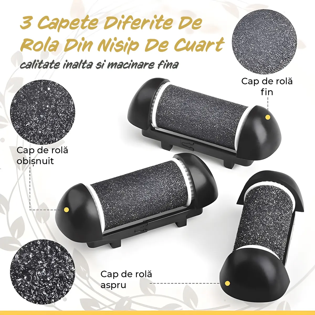 3 capete pila electrica calcaie fin mediu aspru