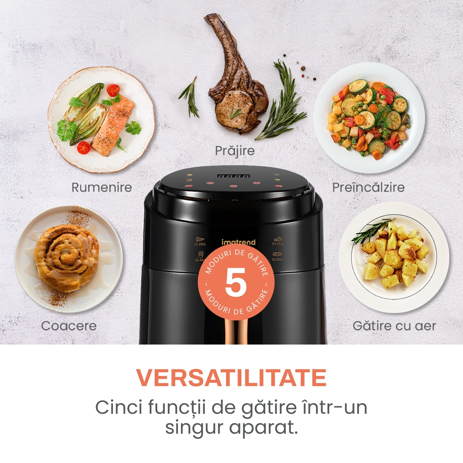 airfryer imatrend 5 moduri gatire