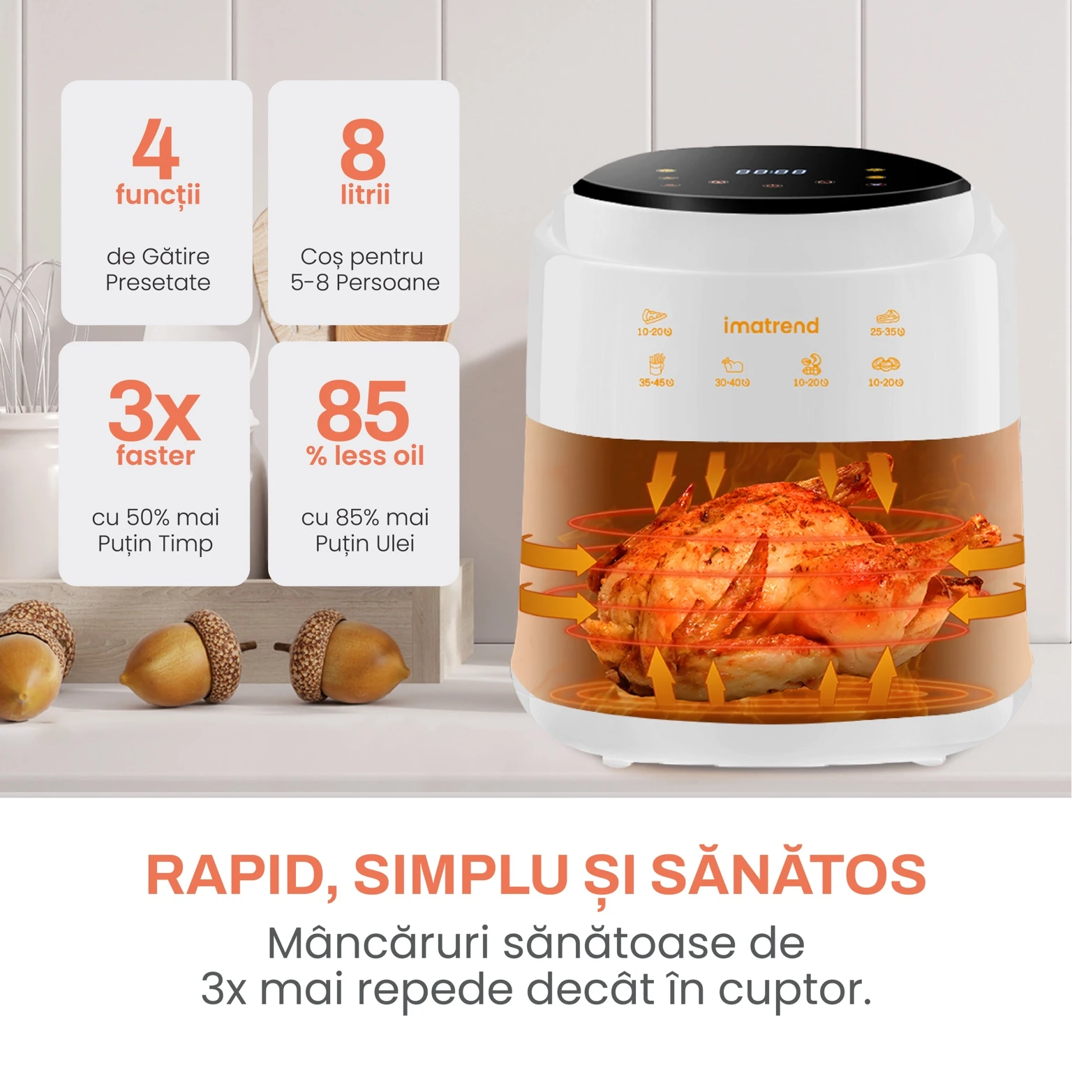 airfryer imatrend 8l curatare usoara cos