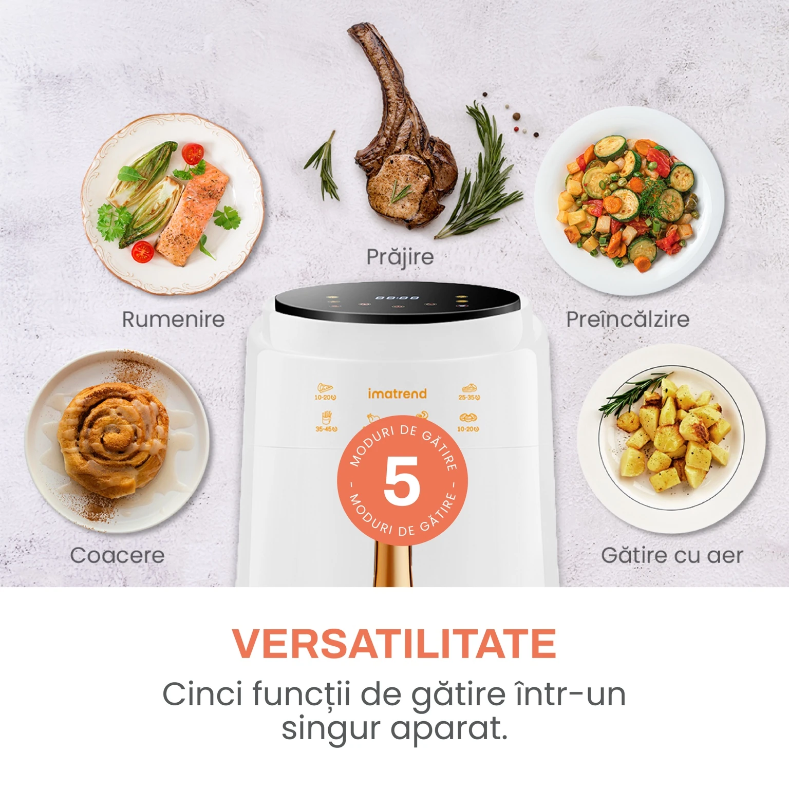 airfryer imatrend 8l panou control digital