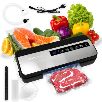 Aparat de vidat IMA Trend cu afișaj digital, carne și legume, alături de pungi și accesorii
