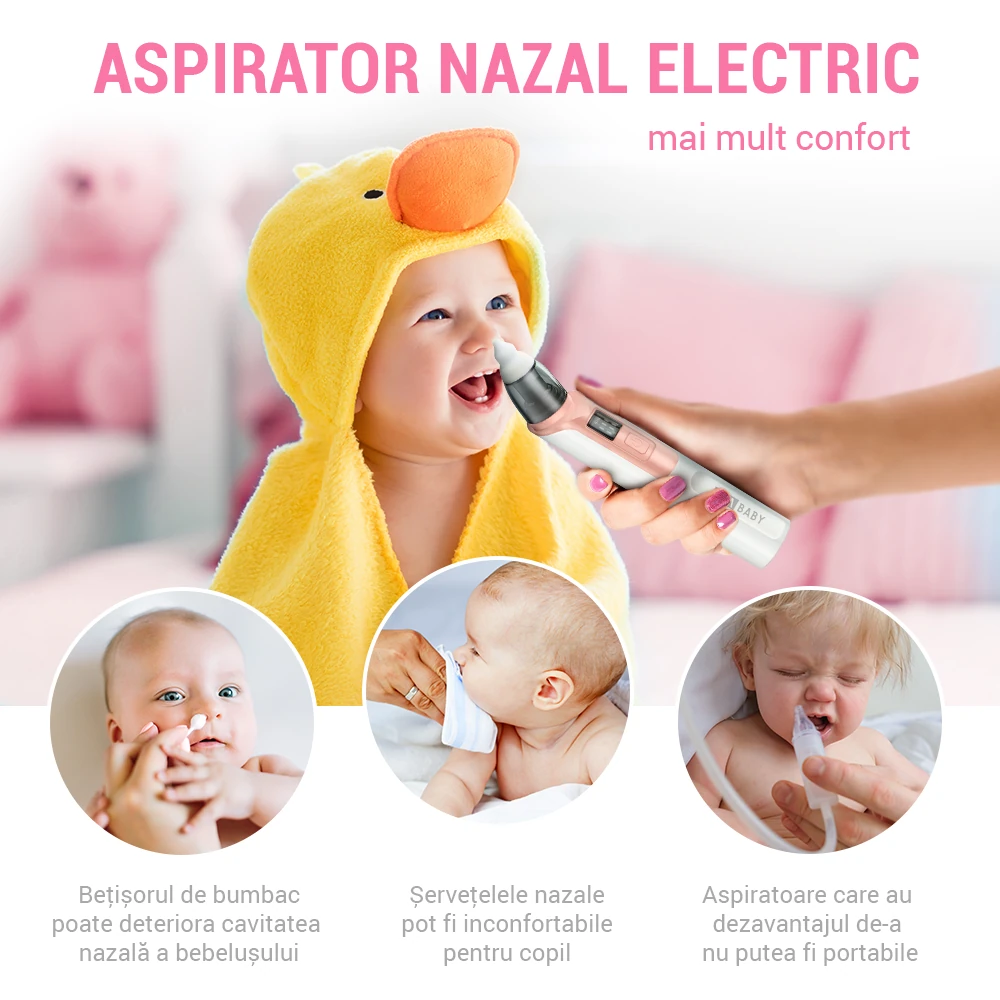 aspirator nazal electric bebe ima baby roz beneficii