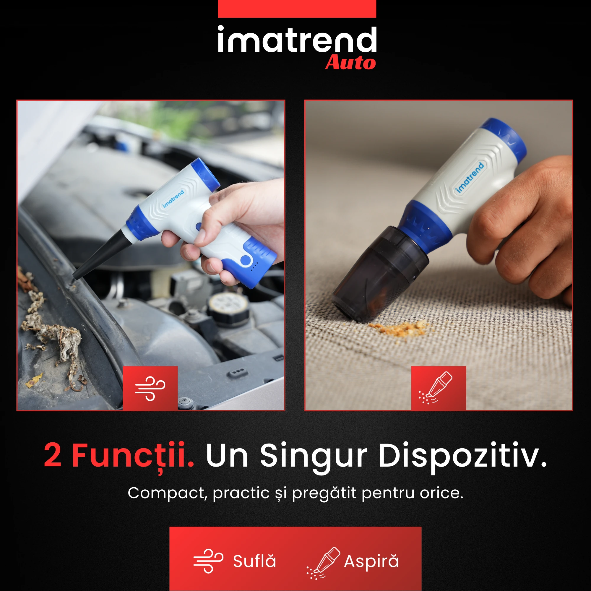 Suflantă portabilă IMA Trend, model 1, albastră, imagine de prezentare 3