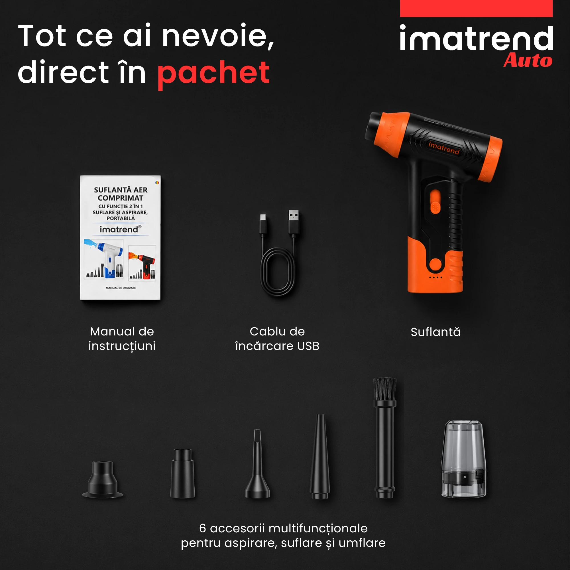 Suflantă portabilă IMA Trend, model 1, portocalie, imagine de prezentare 7