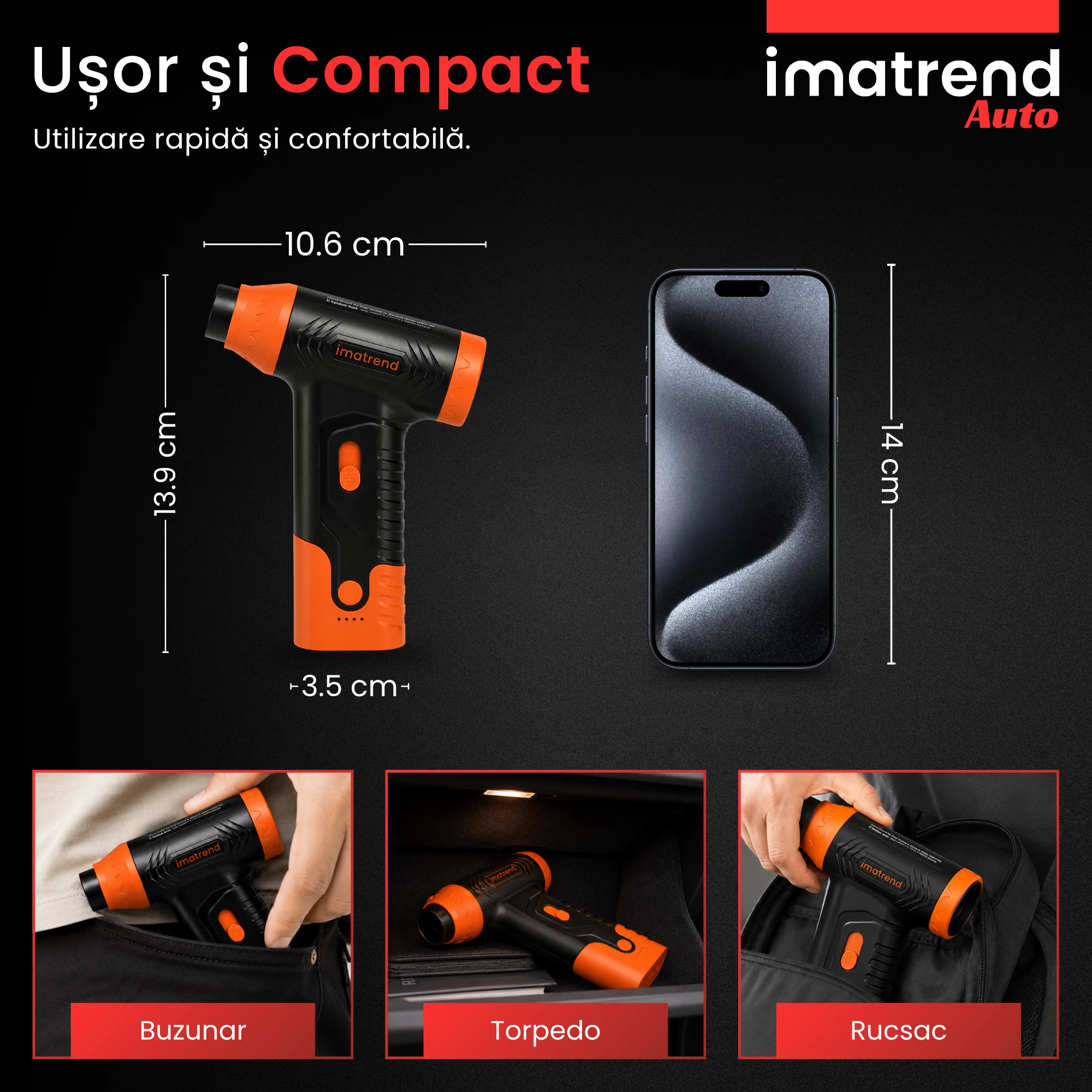 Suflantă portabilă IMA Trend, model 1, portocalie, imagine de prezentare 8