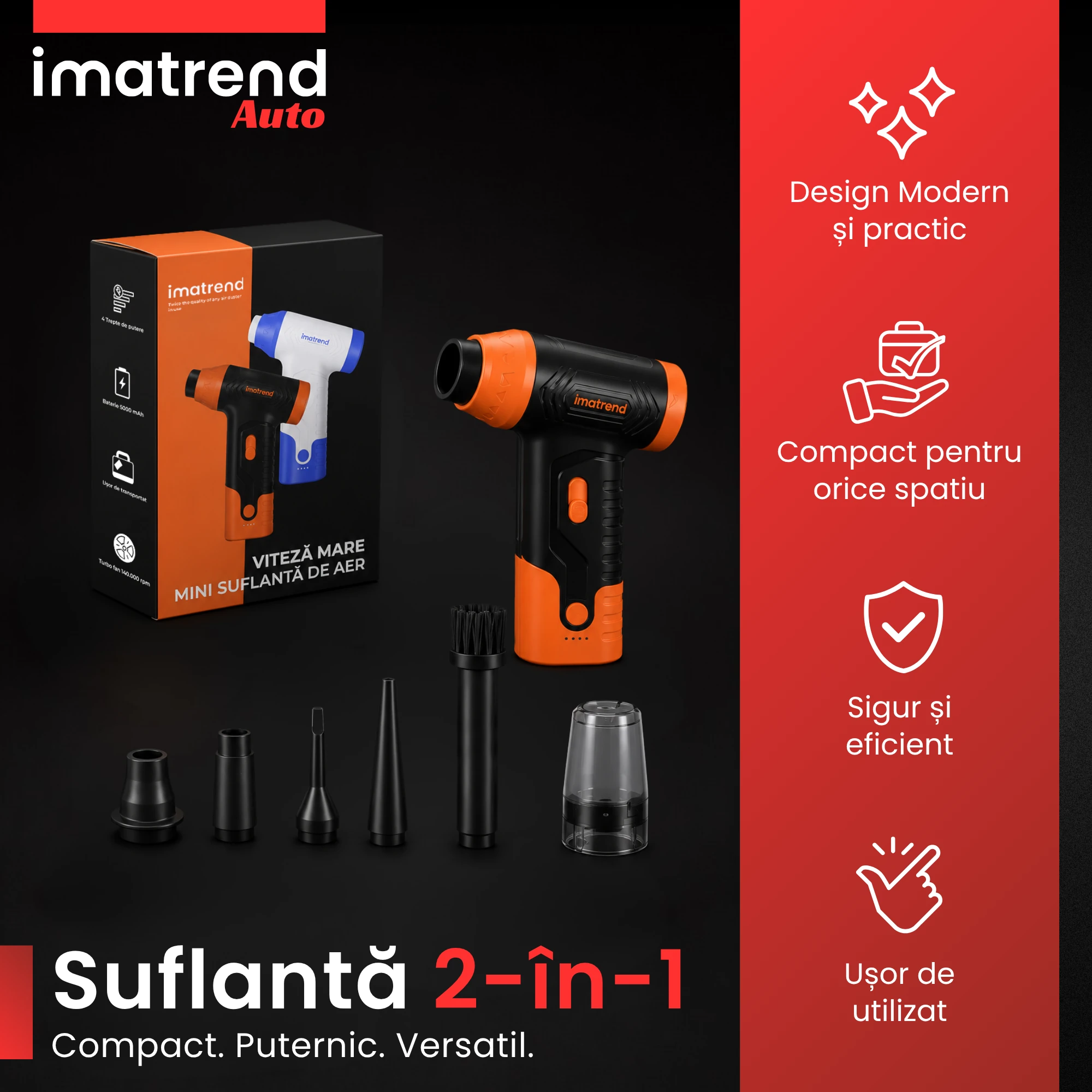 Suflantă portabilă IMA Trend, model 1, portocalie, imagine de prezentare 10