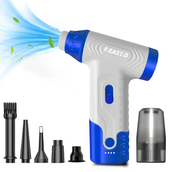 Suflanta Aer Portabila IMA Trend Blower, Aspirator, Turbo Fan, 140000 RPM, 4 Trepte, 5000mAh, USB-C, Albastru