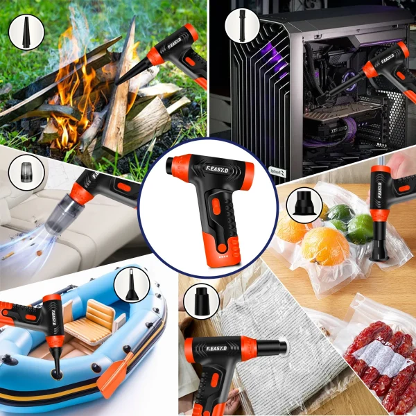 Suflanta Aer Portabila IMA Trend Blower, Aspirator, Turbo Fan, 140000 RPM, 4 Trepte, 5000mAh, USB-C, Portocaliu - imagine 5