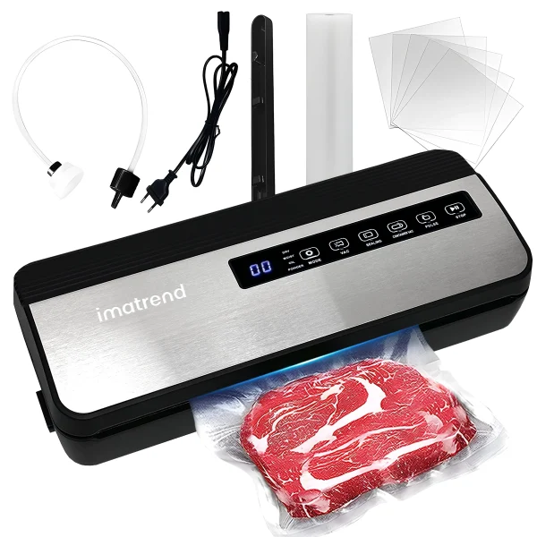 Aparat de Vidat IMA Trend – 130W, 80kpa, 30cm, Furtun caserole, Cutter, Pungi si Rola Incluse - imagine 2
