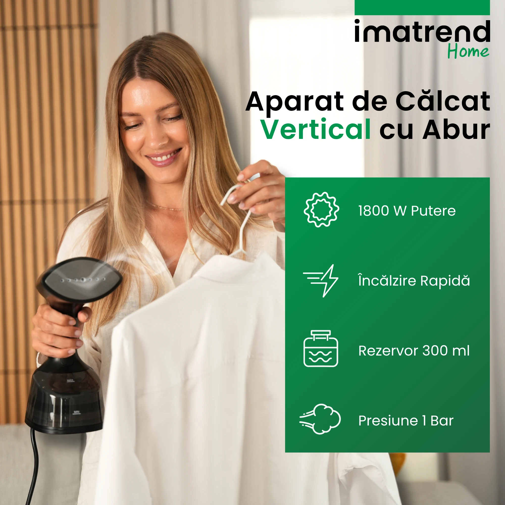 Steamer vertical pentru haine IMA Trend, imagine de prezentare 2