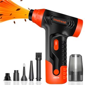 Suflanta Aer Portabila IMA Trend Blower, Aspirator, Turbo Fan, 140000 RPM, 4 Trepte, 5000mAh, USB-C, Portocaliu