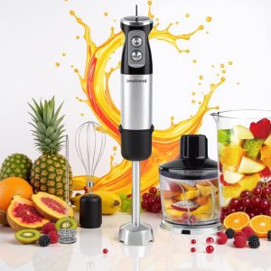 Blender 5 in 1 IMA Trend – Mixer vertical 1000W, 12 Trepte, Lama otel, Tocator, Accesorii