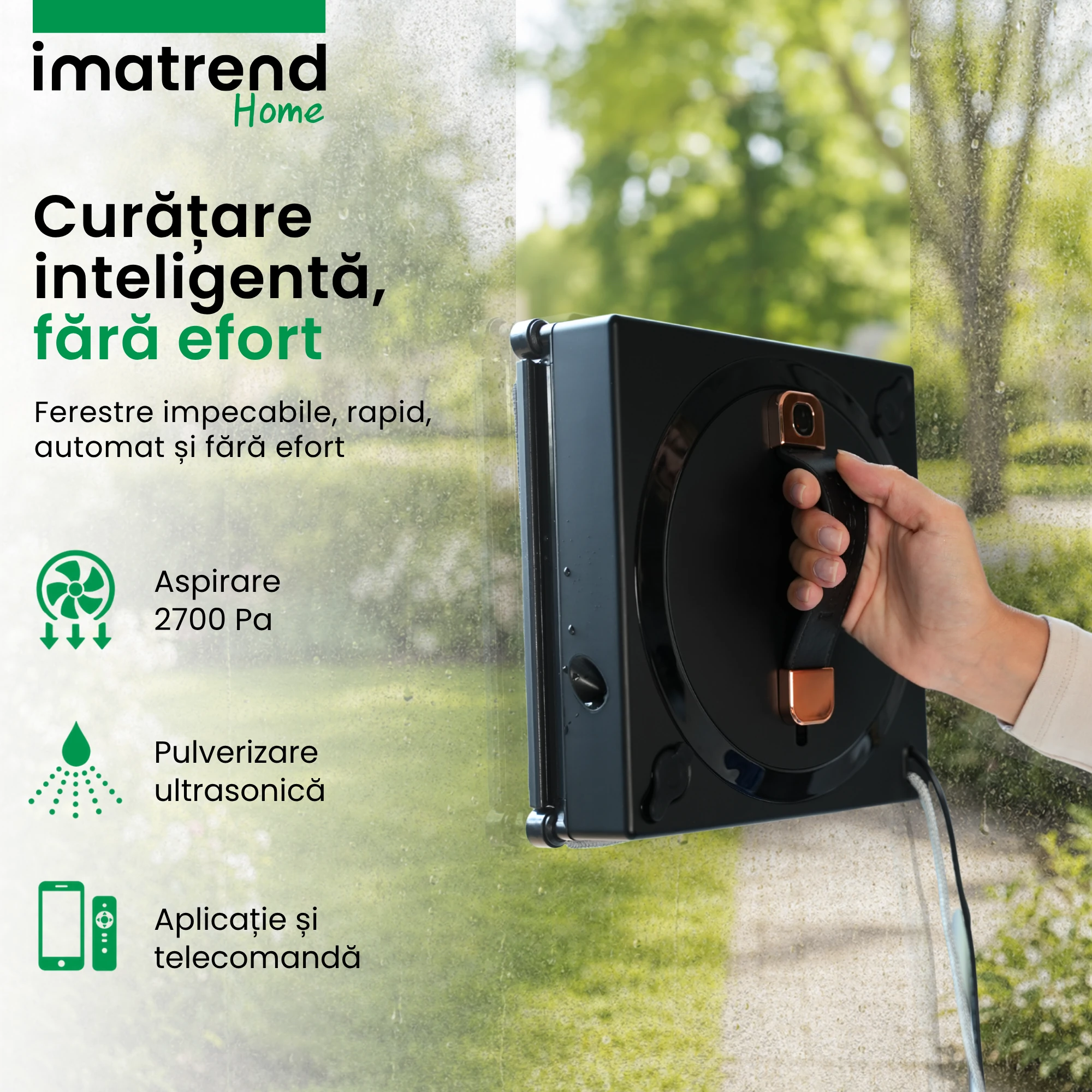 Robot pentru curățarea geamurilor IMA Trend, model A, negru, imagine de prezentare 3