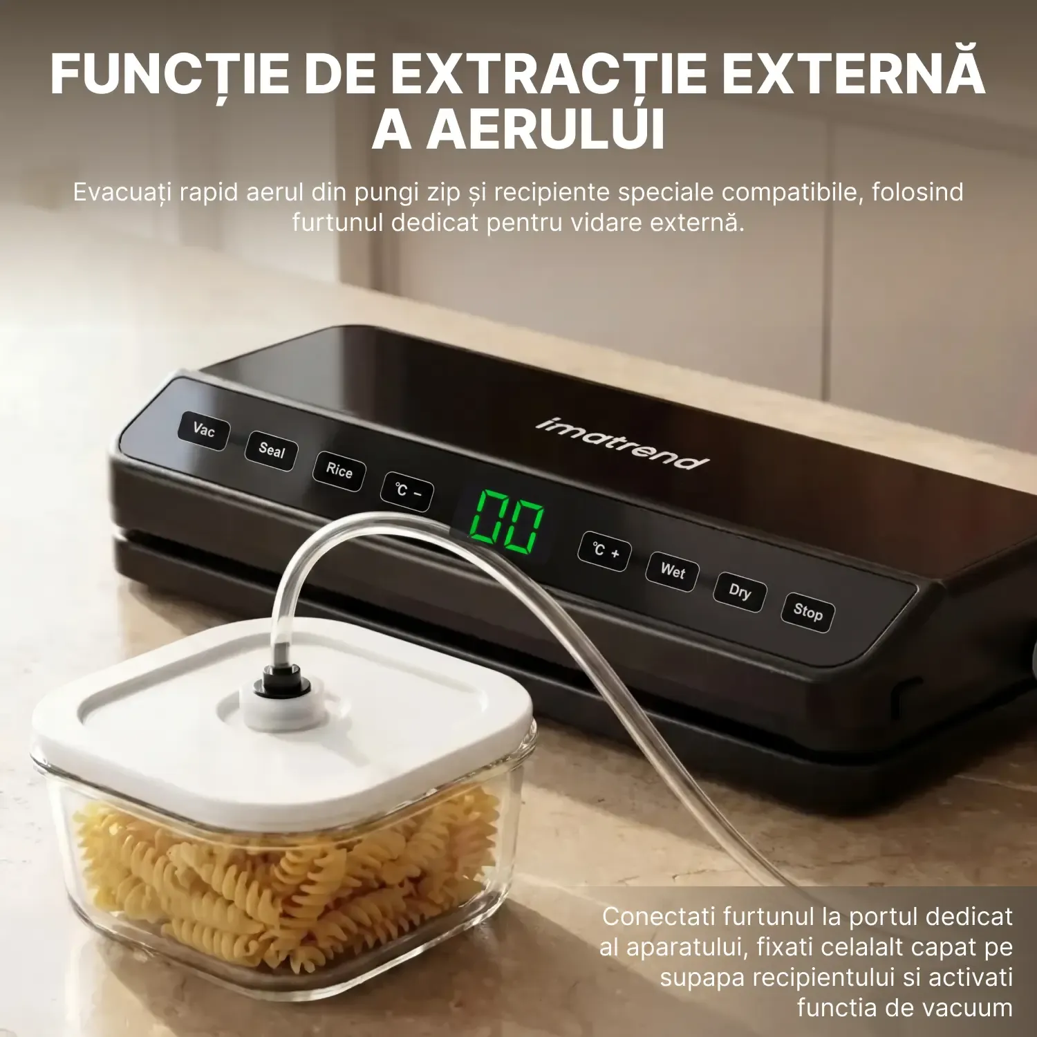 aparat vidat alimente functie extractie aer recipient