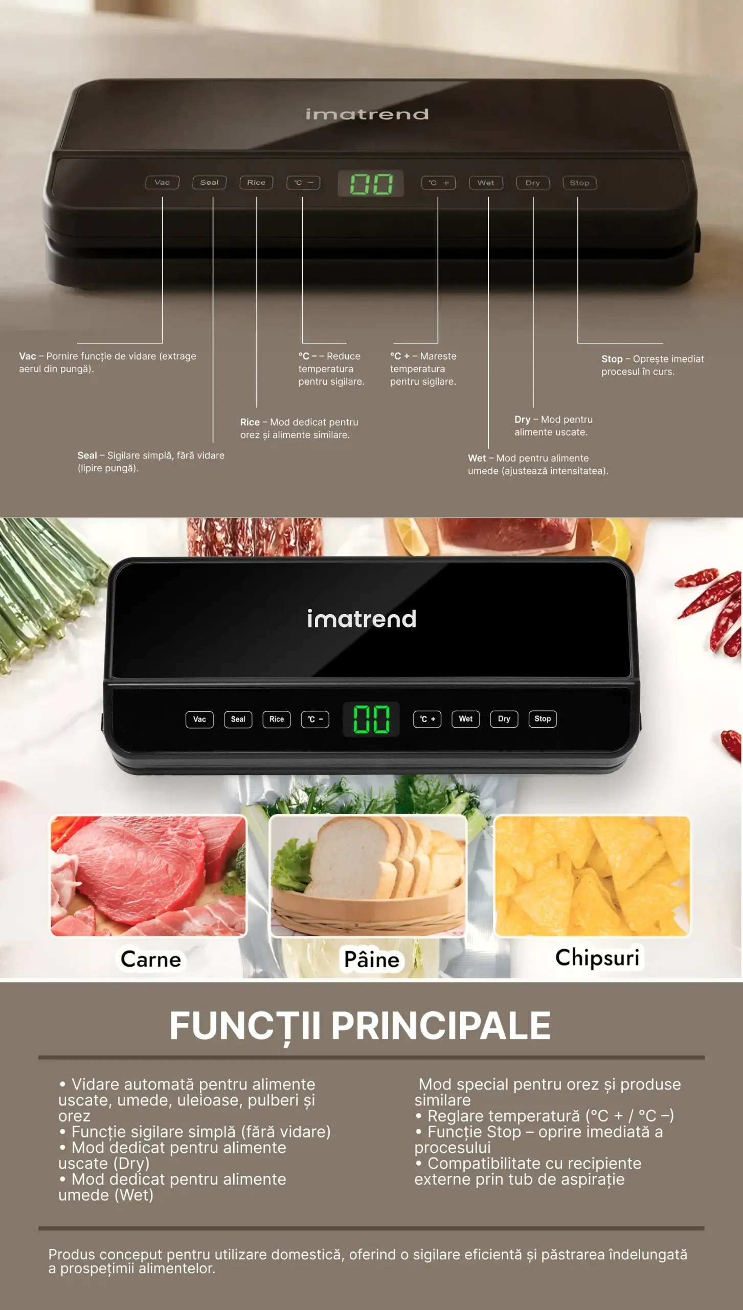aparat vidat alimente functii principale carne paine chipsuri aparat vidat alimente functii principale carne paine chipsuri