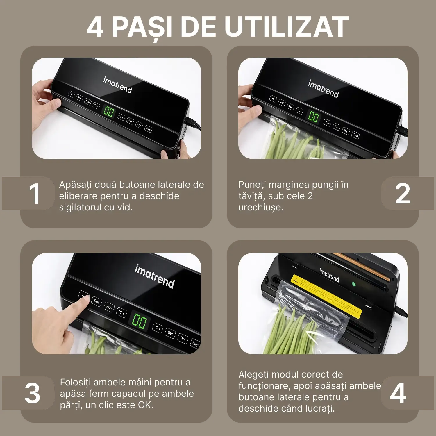 aparat vidat alimente ghid utilizare pasi sigilare
