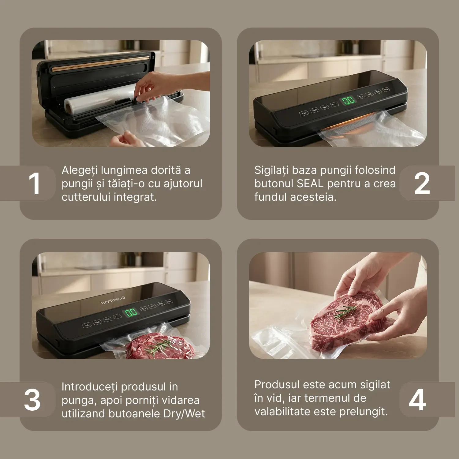 aparat vidat alimente pasi utilizare 1 2 3 4