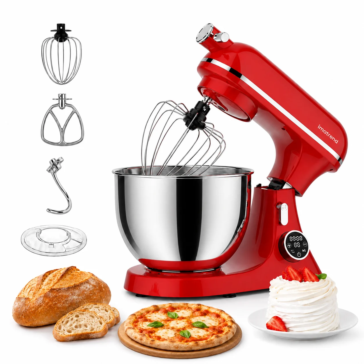Mixer cu bol din inox 7L IMA Trend, Mixer Profesional 2000W,