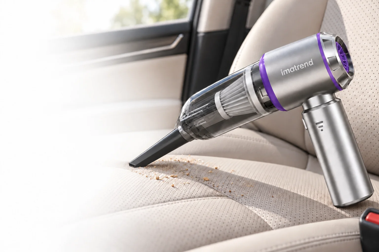 Aspirator auto IMA Trend ST Plus cu duză dreaptă pe scaunul unei mașini