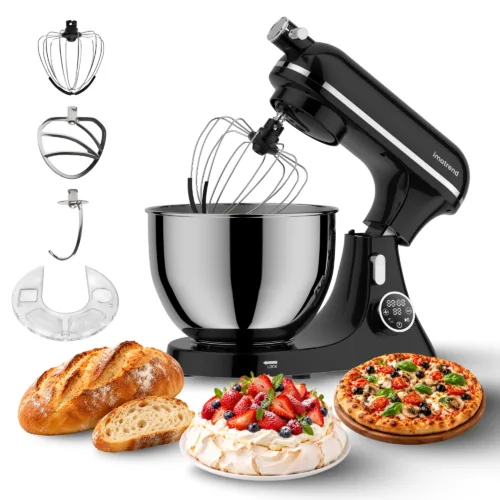 Mixer IMA Trend negru, set standard – Set standard cu bol și accesorii. Mixer cu capul ridicat, bol și accesorii pentru amestecare, batere și frământare.